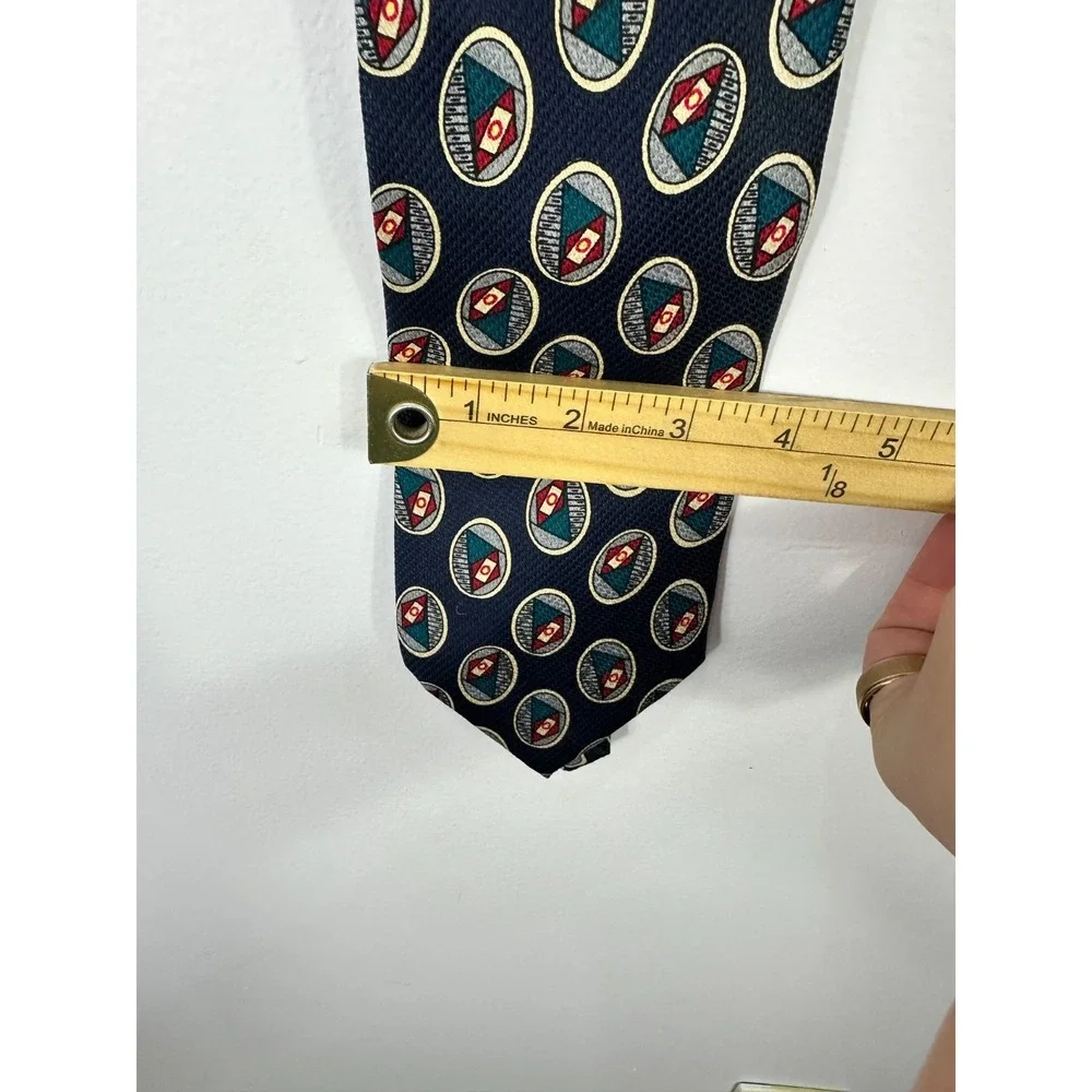 Jos A Bank Premier Collection Hand Sewn‎ Repp Silk Mens Necktie Blue Vintage USA